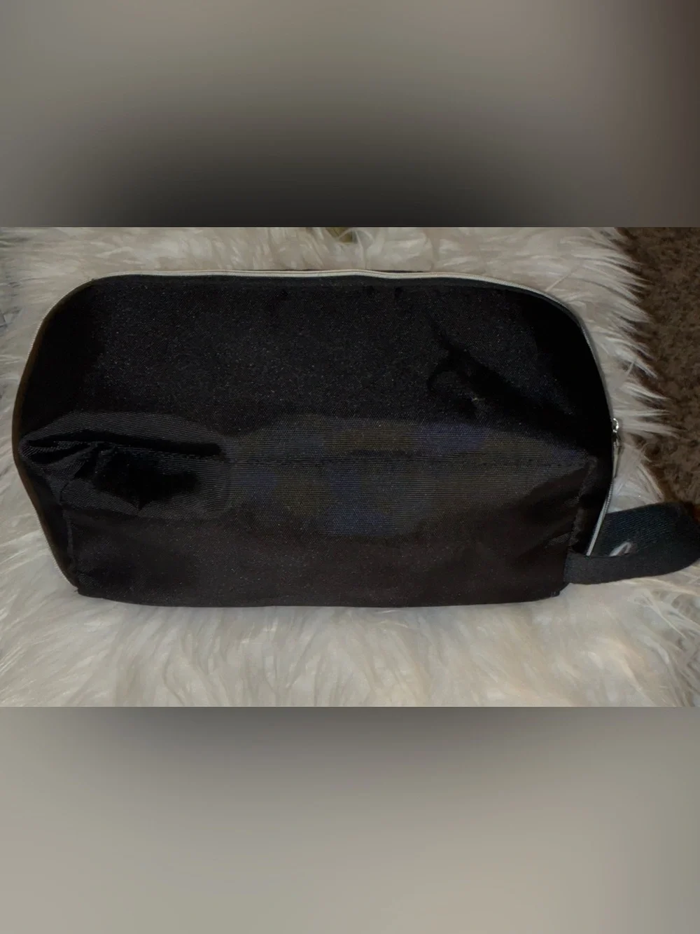 Like New Coach Black Fragrance Toiletry Bag with Silver Zip Unisex